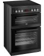 Beko EDC634K 60cm Double Oven Electric Cooker with Ceramic Hob - Black