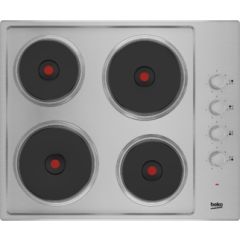 Beko HIBE64101X St. Steel Hibe64101x 60 Cm Electric Solid Plate Hob - Stainless Steel