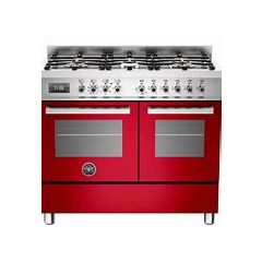 Bertazzoni PRO1006MFEDROT Rosso Red Professional Series 100Cm Wide Dual Fuel 6-Burner 