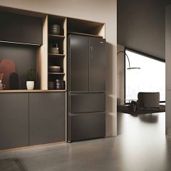 Haier HFR3718ENMD  70cm 60/40 Total No Frost Fridge Freezer - Dark Inox