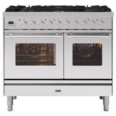 Ilve PD106WE3/SS Stainless Steel Roma 100Cm Twin 60 / 40 6 Gas Burners Stainless Steel