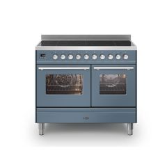 Ilve PDI106WE3/BG Blue Grey Roma 100Cm Wide Induction Range Cooker - With Twin Oven