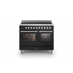 Ilve PDI106WE3/BK Gloss Black Roma 100Cm Twin 60 / 40 6 Zone Induction Fl Gloss Black