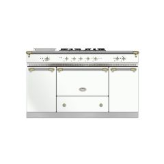 Lacanche LG1542CTLPRWS1WH White W/ Brass Lacanche Classic Citeaux 1505Mm - Classic Hob 4 Burners,Ele
