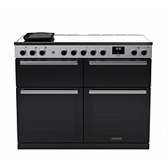Rangemaster EDDLB110EIGBLK/CM1 Black Glass Edge Deluxe Bc - 110 Induction Range Cooker With Top Gril