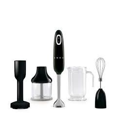 Smeg HBF02BLUK Black 50S Style Hand Blender With Accessories