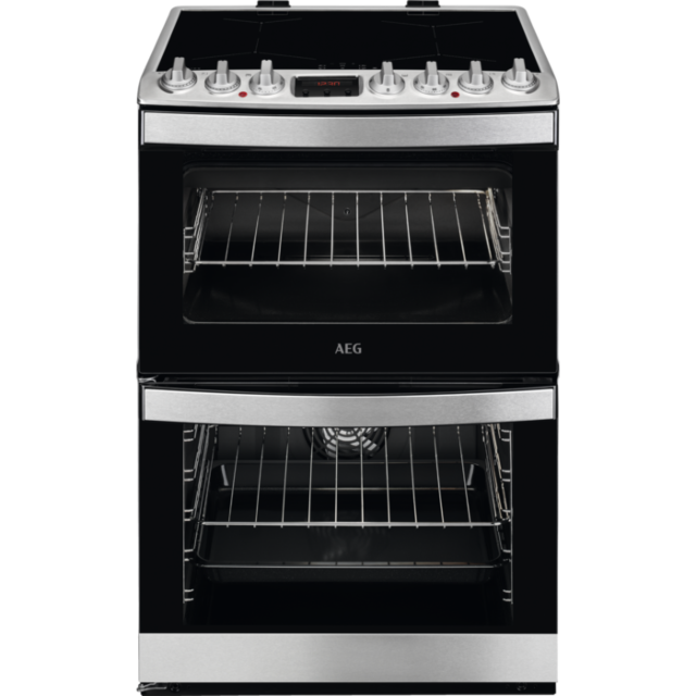 AEG CIB6732ACM 60cm Double Oven Electric Cooker with Induction Hob - Stainless