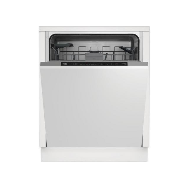 Beko BDIN16431 Integrated Full Size Dishwasher - Black Control panel - 14 Place Settings