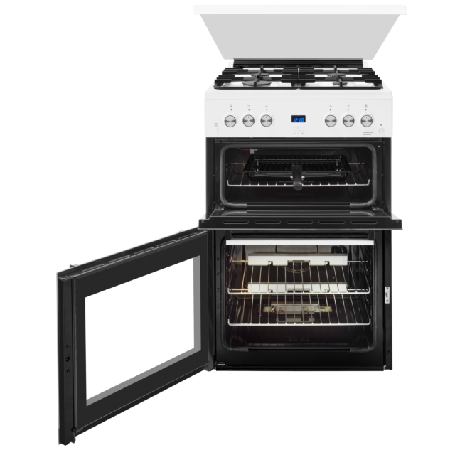 Beko EDG6L33W 60cm Gas Double Oven with Glass Lid - White