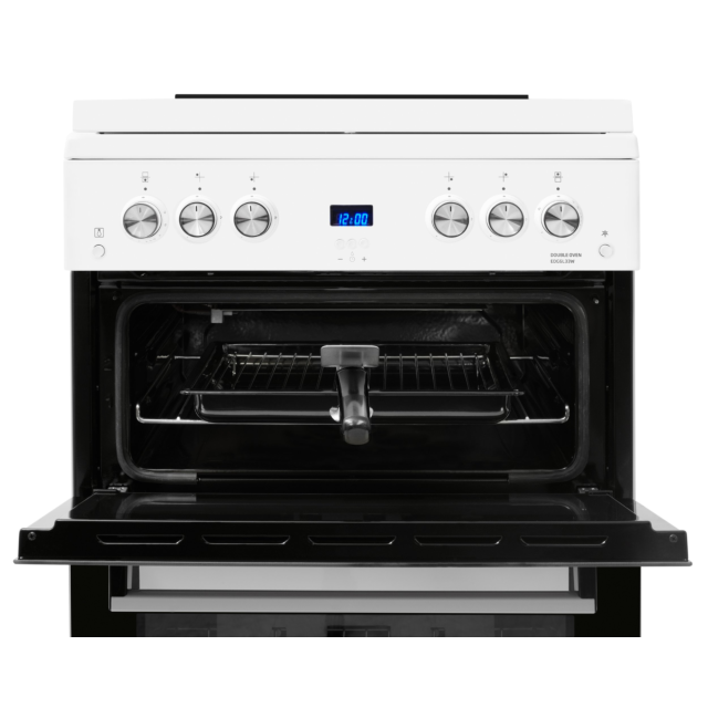 Beko EDG6L33W 60cm Gas Double Oven with Glass Lid - White