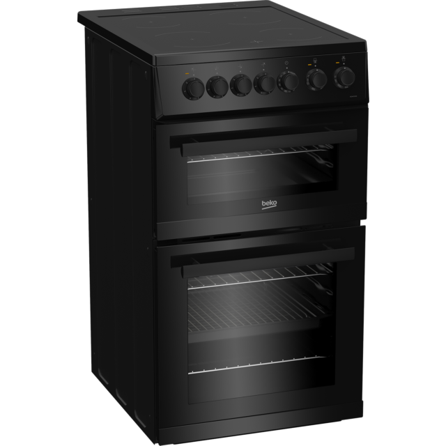 Beko EDVC503B 50cm Electric Double Oven with Ceramic Hob - Black