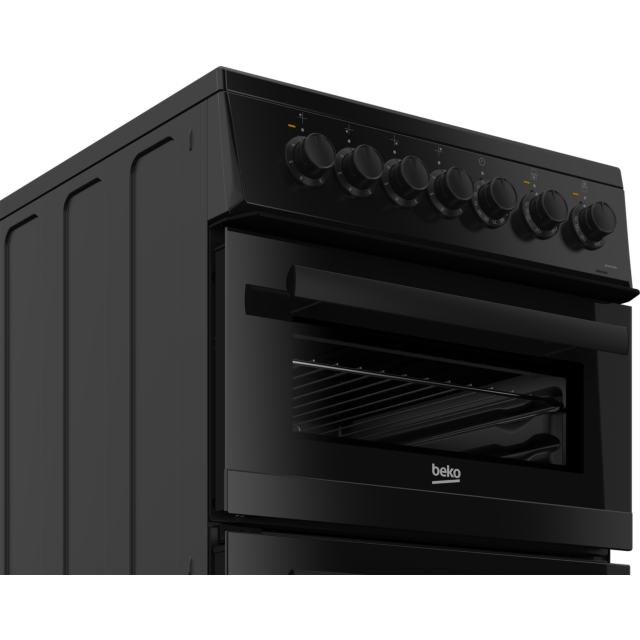 Beko EDVC503B 50cm Electric Double Oven with Ceramic Hob - Black