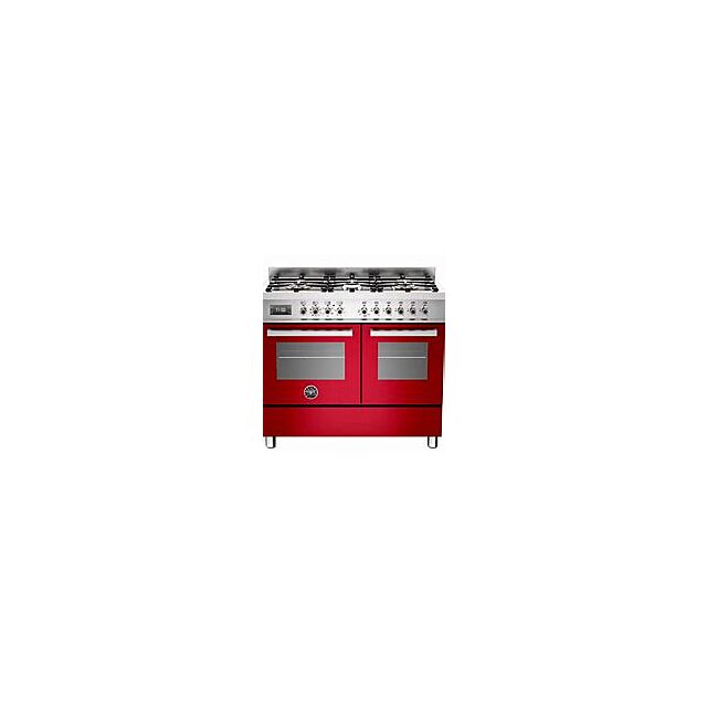 Bertazzoni PRO1006MFEDROT Rosso Red Professional Series 100Cm Wide Dual Fuel 6-Burner 