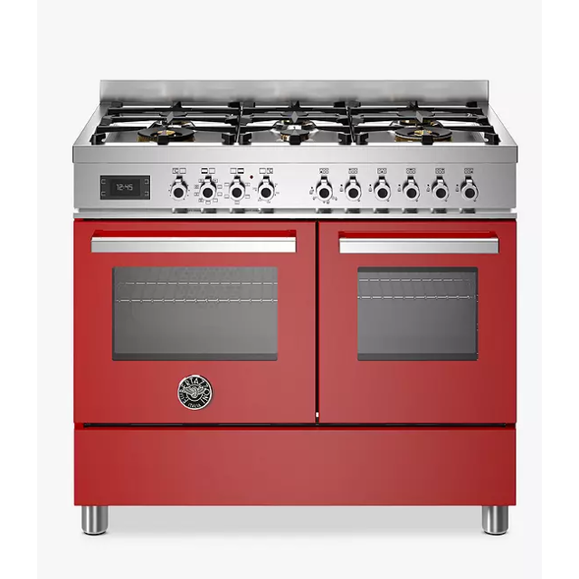 Bertazzoni PRO1006MFEDROT Rosso Red Professional Series 100Cm Wide Dual Fuel 6-Burner 