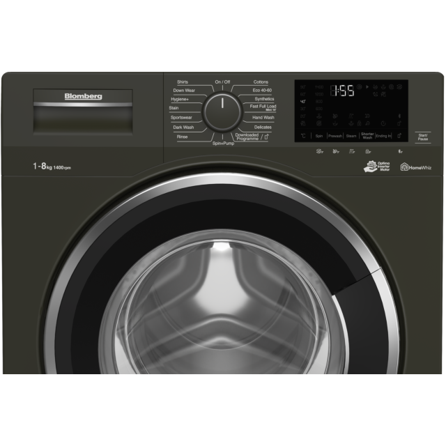 Blomberg LWF184420G 8kg 1400 Spin Washing Machine with Fast Full Load - Graphite