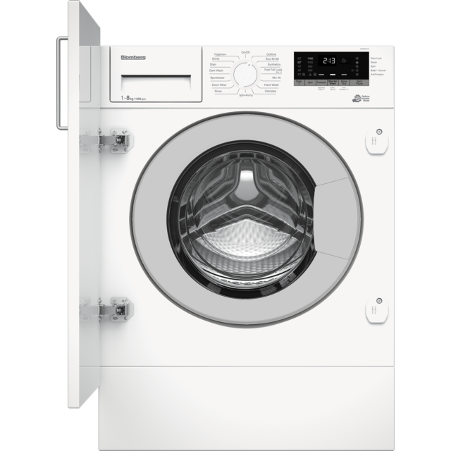 Blomberg LWI284410 8kg 1400 Spin Integrated Washing Machine with Fast Full Load - White