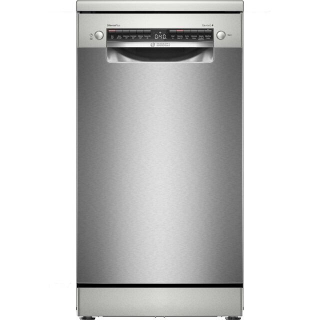Bosch SPS4HMI14G Stainless Steel Series 4, Free-Standing Dishwasher, 45 Cm, Brushed Steel Anti-Finge