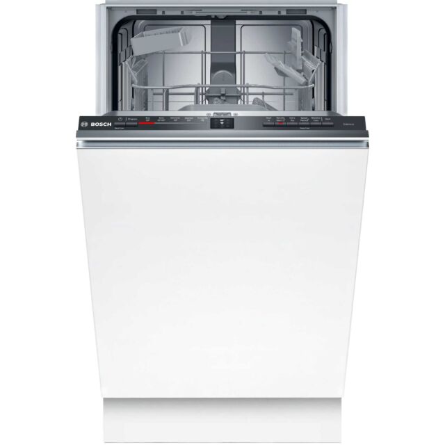 Bosch SPV2HKX02G Built-In Series 2, Fully-Integrated Slimline Dishwasher, 45 Cm With Cutlery Basket