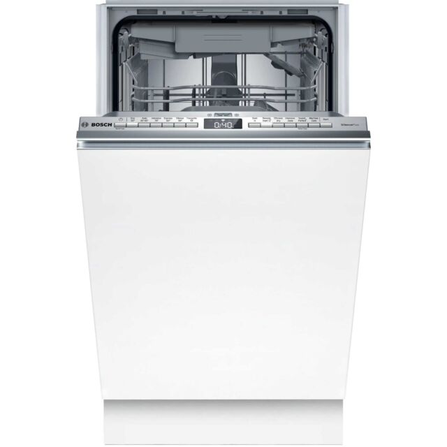 Bosch SPV4EMX17G Built-In Series 4, Fully-Integrated Slimline Dishwasher, 45 Cm With Cutlery Tray
