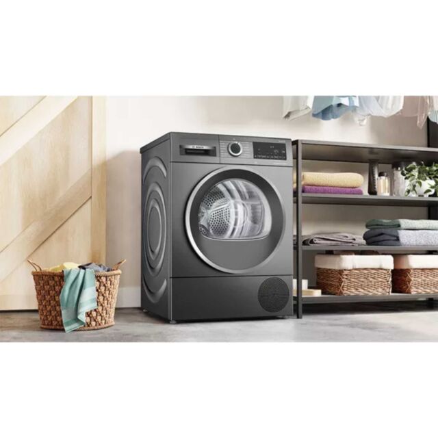 Bosch WQG245R2GB Cast Iron Grey Series 6, Heat Pump Tumble Dryer, 9 Kg