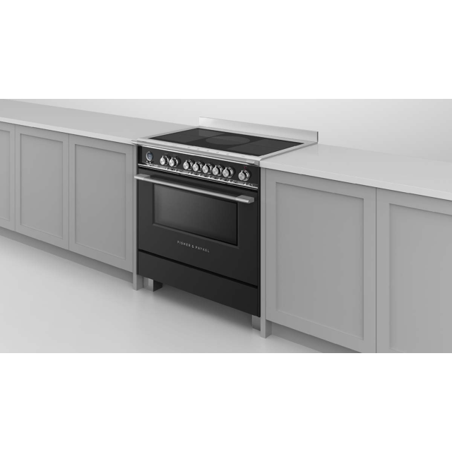Fisher & Paykel 90cm Induction Pyrolytic Cooker - Black