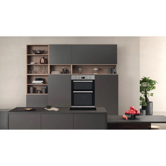 Hotpoint DKD3841IX 59.5cm Built In Electric Double Oven - Inox