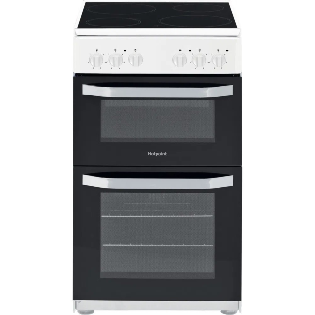Hotpoint HD5V92KCW 50cm Twin Cavity Electric Cooker - White