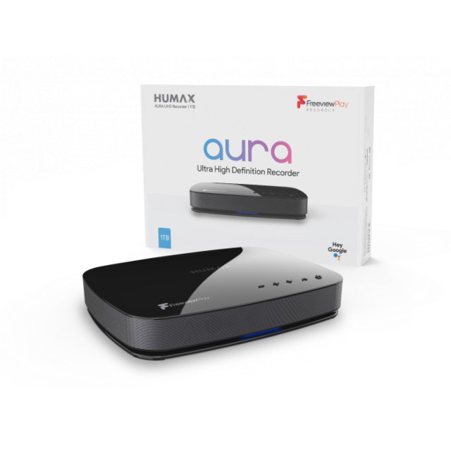 Humax FVPAURA4KGTR2TB Aura Android TV 4K Recorder Freeview Box - 2TB - Black