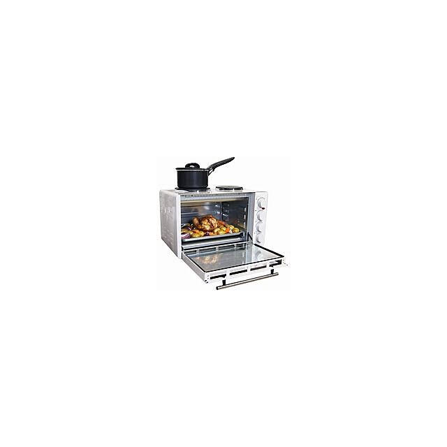 Igenix IG7130 White 30 Litre Mini Oven With Double Hotplate 