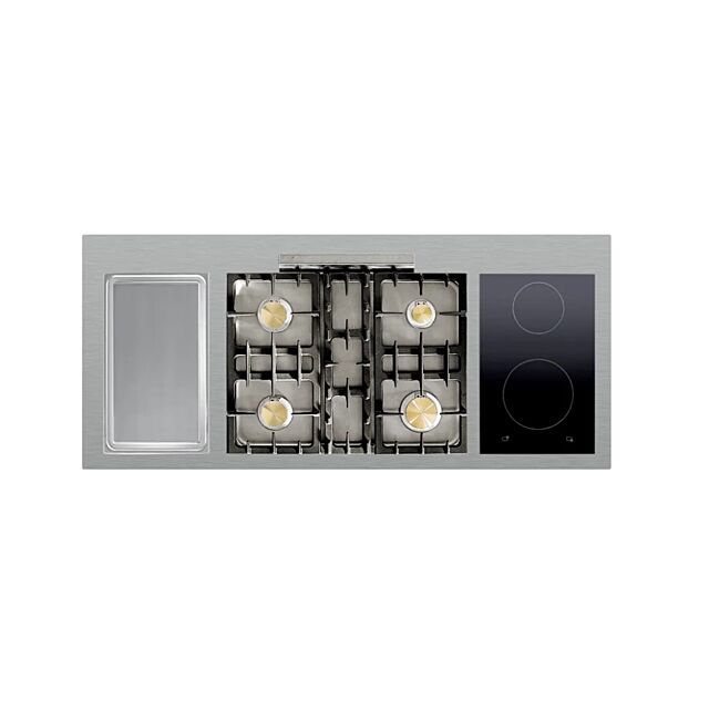 Lacanche LG1542CTLPRWS1WH White W/ Brass Lacanche Classic Citeaux 1505Mm - Classic Hob 4 Burners,Ele