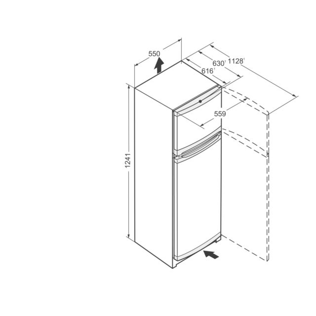 Liebherr CTE2131 White Liebherr Cte 2131 Low Frost Fridge Freezer, 80/20, 124.1 / 55 / 63 Cm White, 
