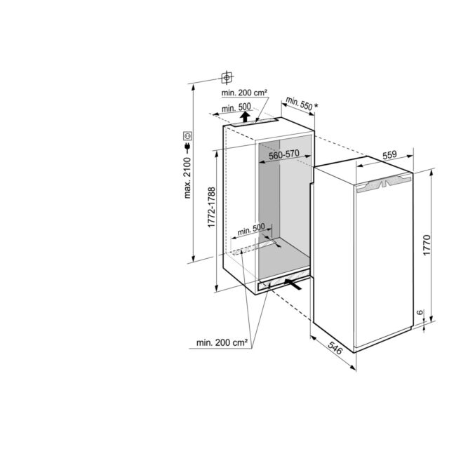 Liebherr IRBD5150 Built-In Prime Biofresh Refrigerator With Biofresh For Integrated Use Fixed Hinge