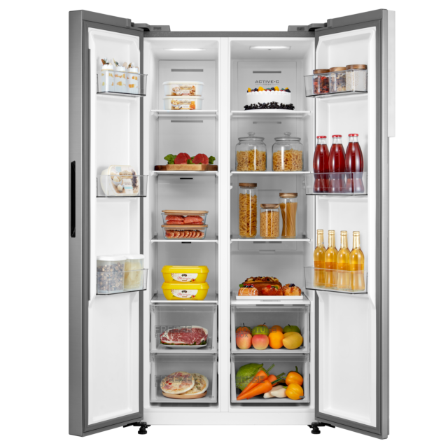 Midea MDRS619FGF46 83.5cm Total No Frost American Style Fridge Freezer - Stainless Steel