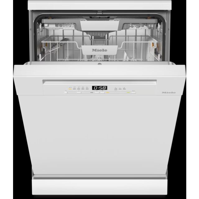 Miele G5811SC BW Brilliant White Active Plus Freestanding Dishwasher With Cutlery Tray - Optimum Dry