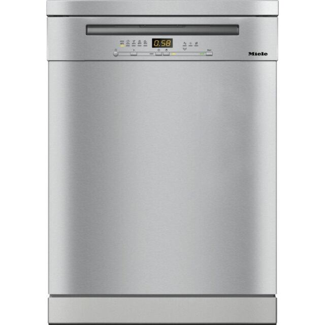 Miele G7110SC Clean Steel 60Cm Wide Freestanding Dishwasher With Autodos Cutlery Tray And Quick Powe