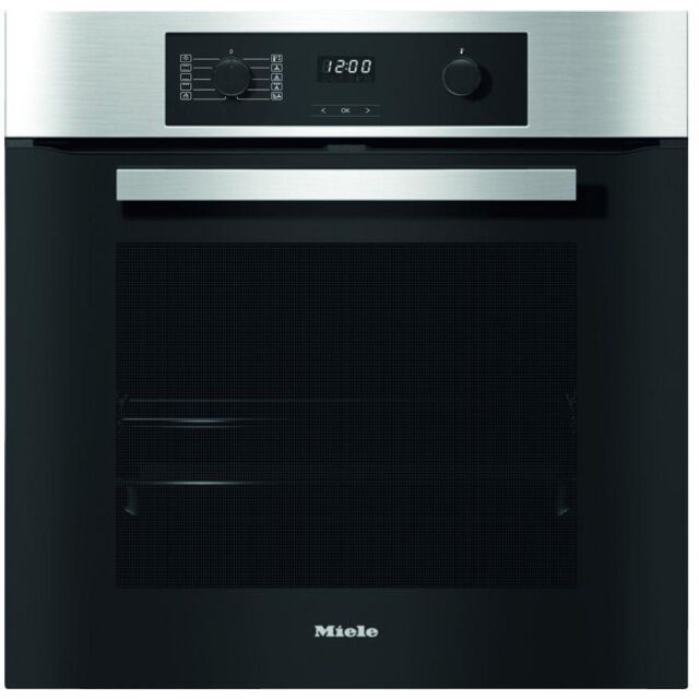 Miele H2265-1BP Clean Steel Built-In Single Electric Oven, A+ Energy Rating, Clean Steel