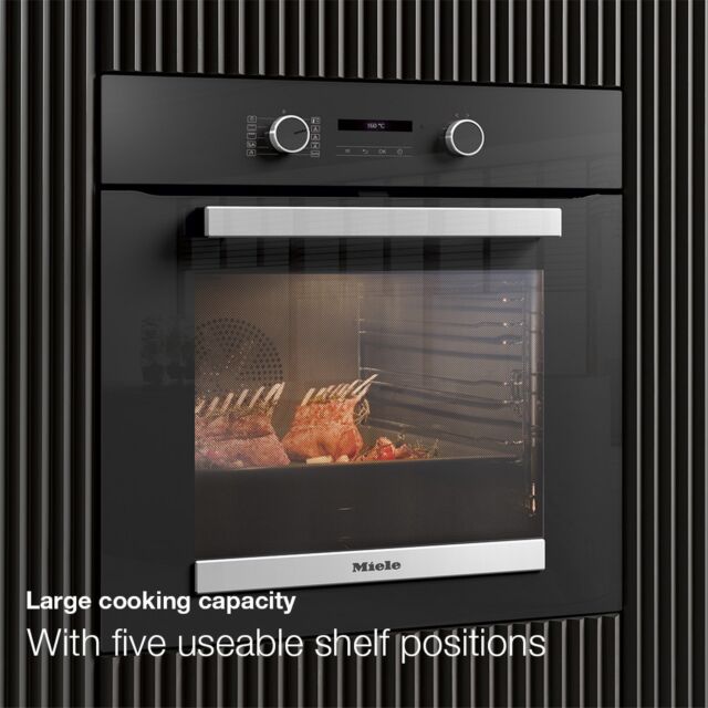 Miele H2465BP Obsidian Black Built In Single Oven With Pyro Cleaning