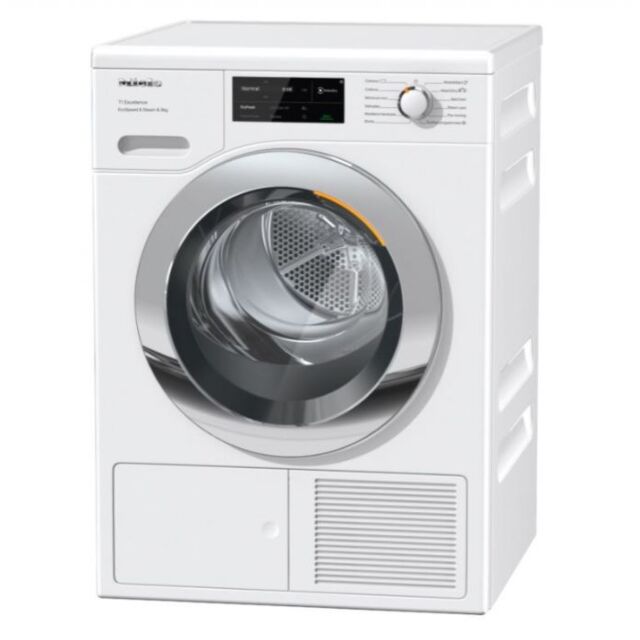 Miele TEL785WP Lotus White Ecospeed&Steam&9Kg T1 Heat-Pump Tumble Dryer With Steamfinish, Drycare 40