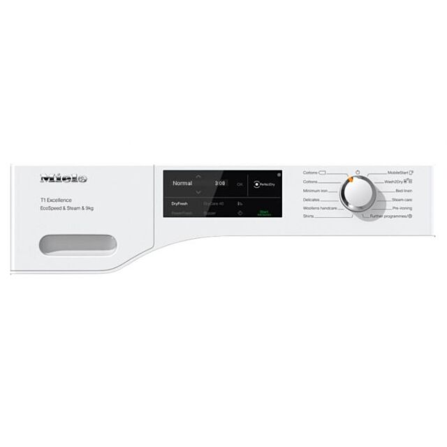 Miele TEL785WP Lotus White Ecospeed&Steam&9Kg T1 Heat-Pump Tumble Dryer With Steamfinish, Drycare 40