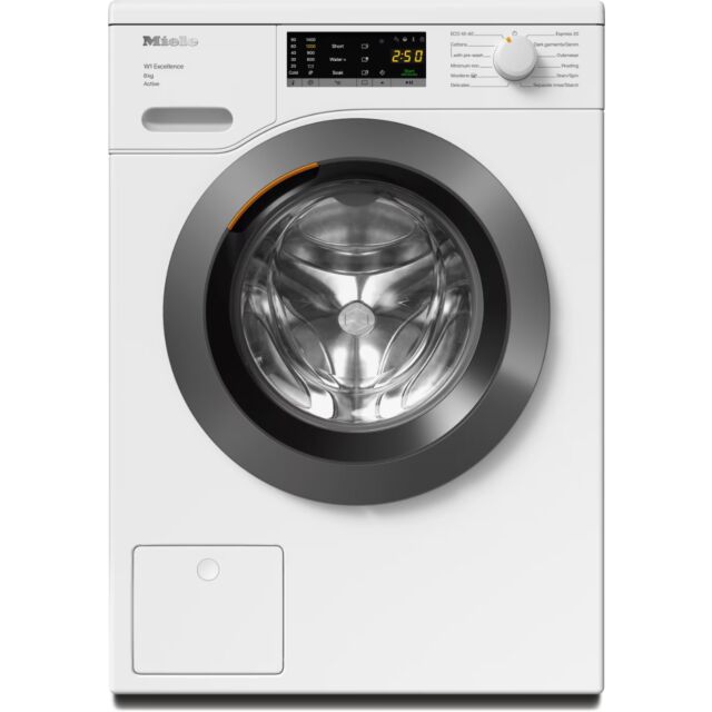Miele WEA125 WCS Lotus White 8Kg Active A -10 %* I 8 Kg I 1400 Rpm I Capdosing I Honeycomb Drum I Ad