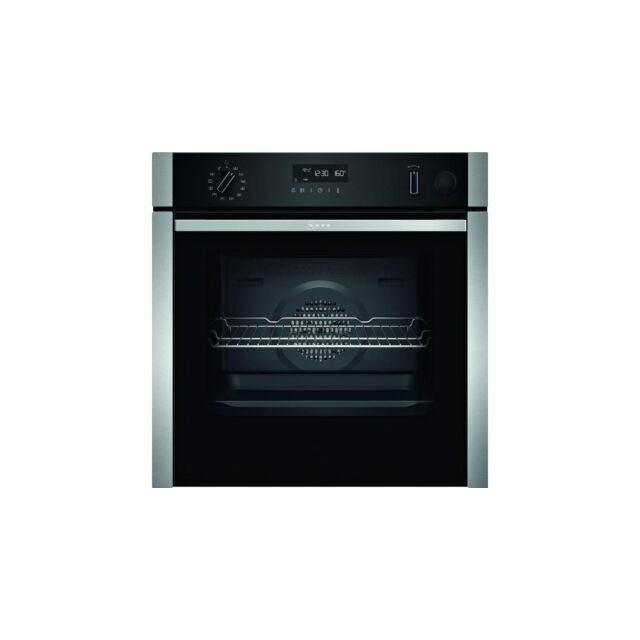 Neff B4AVH1AH0B Black + Silver Slide And Hide - Wifi Connected Built In Electric Single Oven With Ad