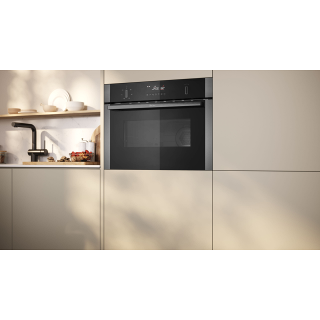 Neff 44L Built-In Microwave Oven in Graphite Grey with Hotair Technology
