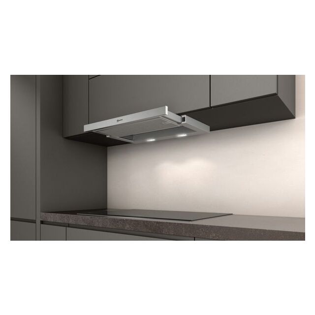 Neff D46BR22N1B Stainless Steel N 30, Telescopic Cooker Hood, 60 Cm, Silver Metallic