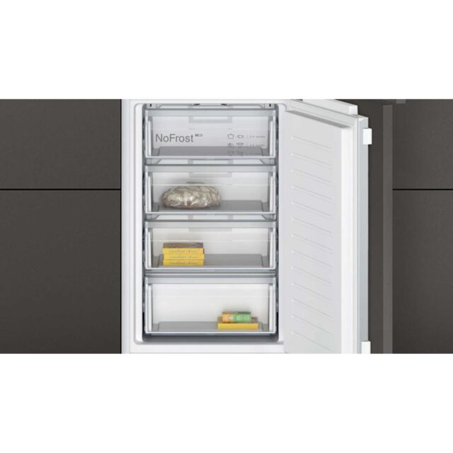 Neff KI7851FE0G N 30, Built-In Fridge-Freezer With Freezer At Bottom, 177.2 X 54.1 Cm, Flat Hinge