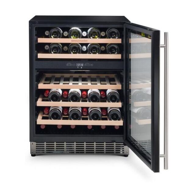 Rangemaster 126170 Black Rdz6046bl 60Cm Dual Zone Wine Cooler - Black