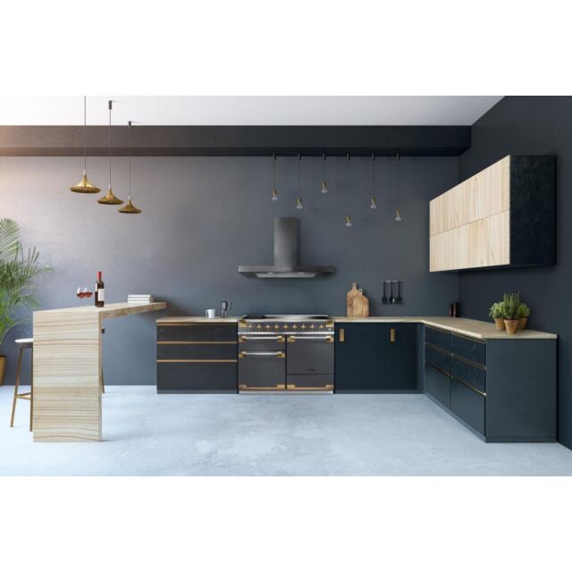 Rangemaster ELS110EISL/AB Slate Limited Edition, Antique Brass Trim, 110Cm, Slate + Induction, 