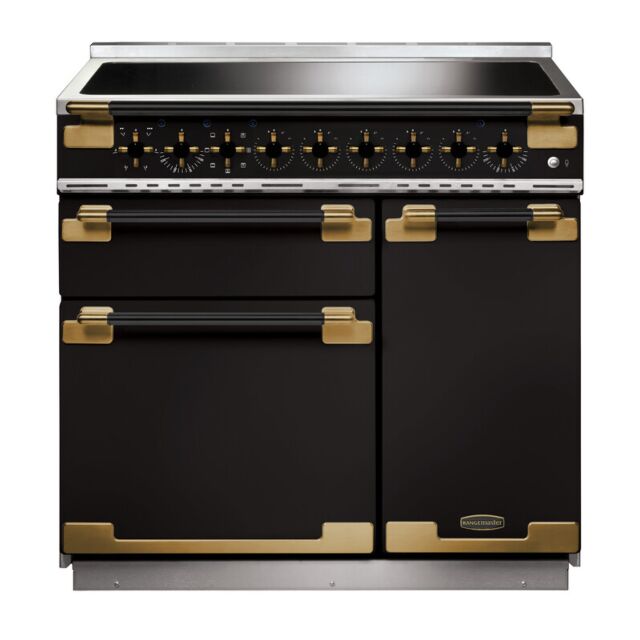Rangemaster ELS90EIGB/BE Black / Brass Elise Luxe 90 Inductionblack With Black / Antique Brass Trim