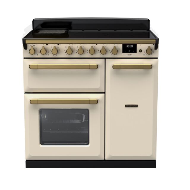 Rangemaster ESDL90EIPPCR/AB1 Pale Cream Estel Deluxe 90 Induction Range Cooker - With Bridging Zone