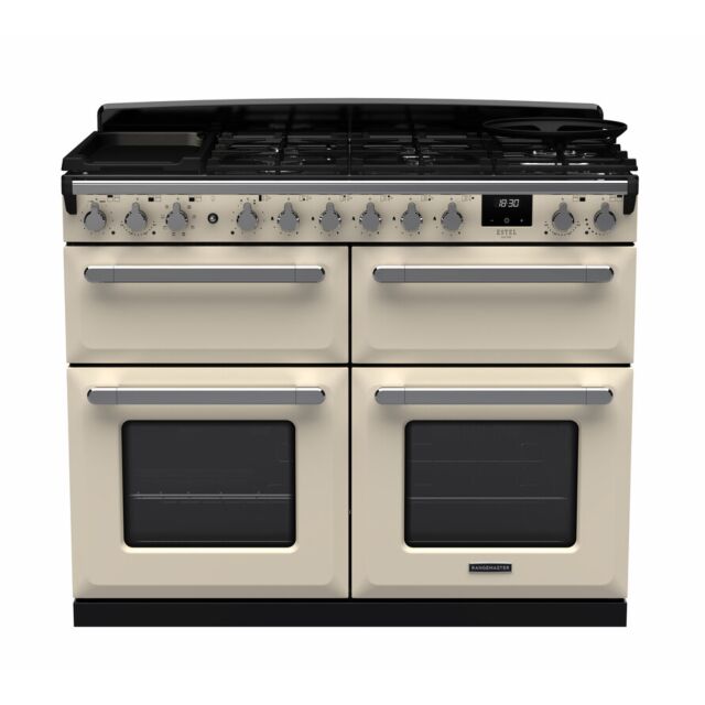 Rangemaster ESDLB110DFPPCR/CM Pale Cream And Chrome Estel Deluxe 110 Dual Fuel - With Slow Cook Oven