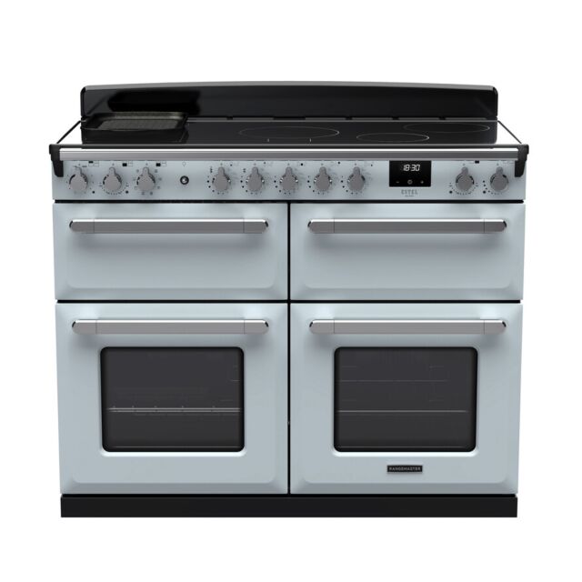 Rangemaster ESDLB110EIPMSB/CM1 Misty Blue/Chro Estel Deluxe 110 Induction Range Cooker With Top Gril